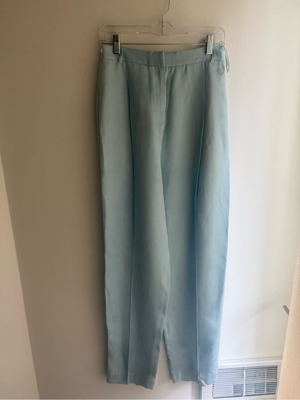TIBI Silk Wide Leg High Waist Trousers • Size 6 • Blue • NWOT $645 Luxury Pants